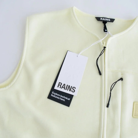 Rains Yellow Zip  Up Fleece Vest Size Large Brand New with Tags! - Picture 8 of 10